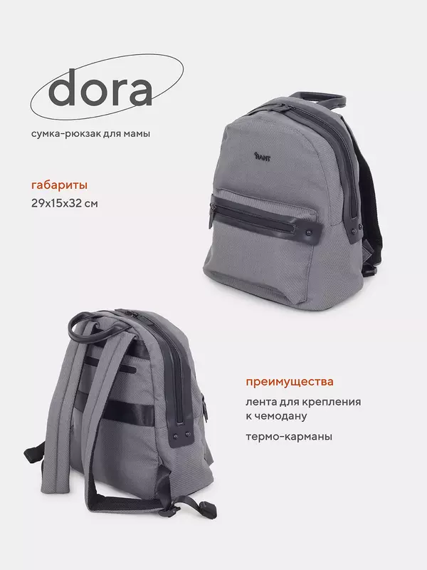 Сумка-рюкзак для мамы Rant Dora Grey