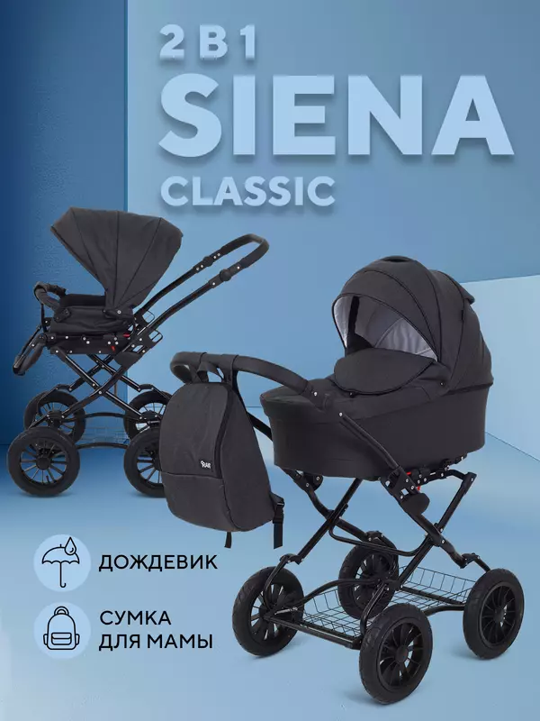 Коляска 2 в 1 Rant Siena Classic 2024 08 графит